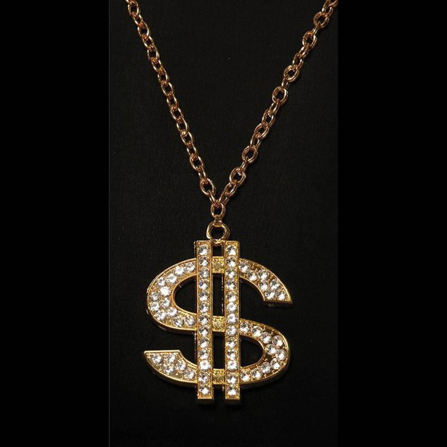 Gold Money $ Chain Necklace Costume Jewelry