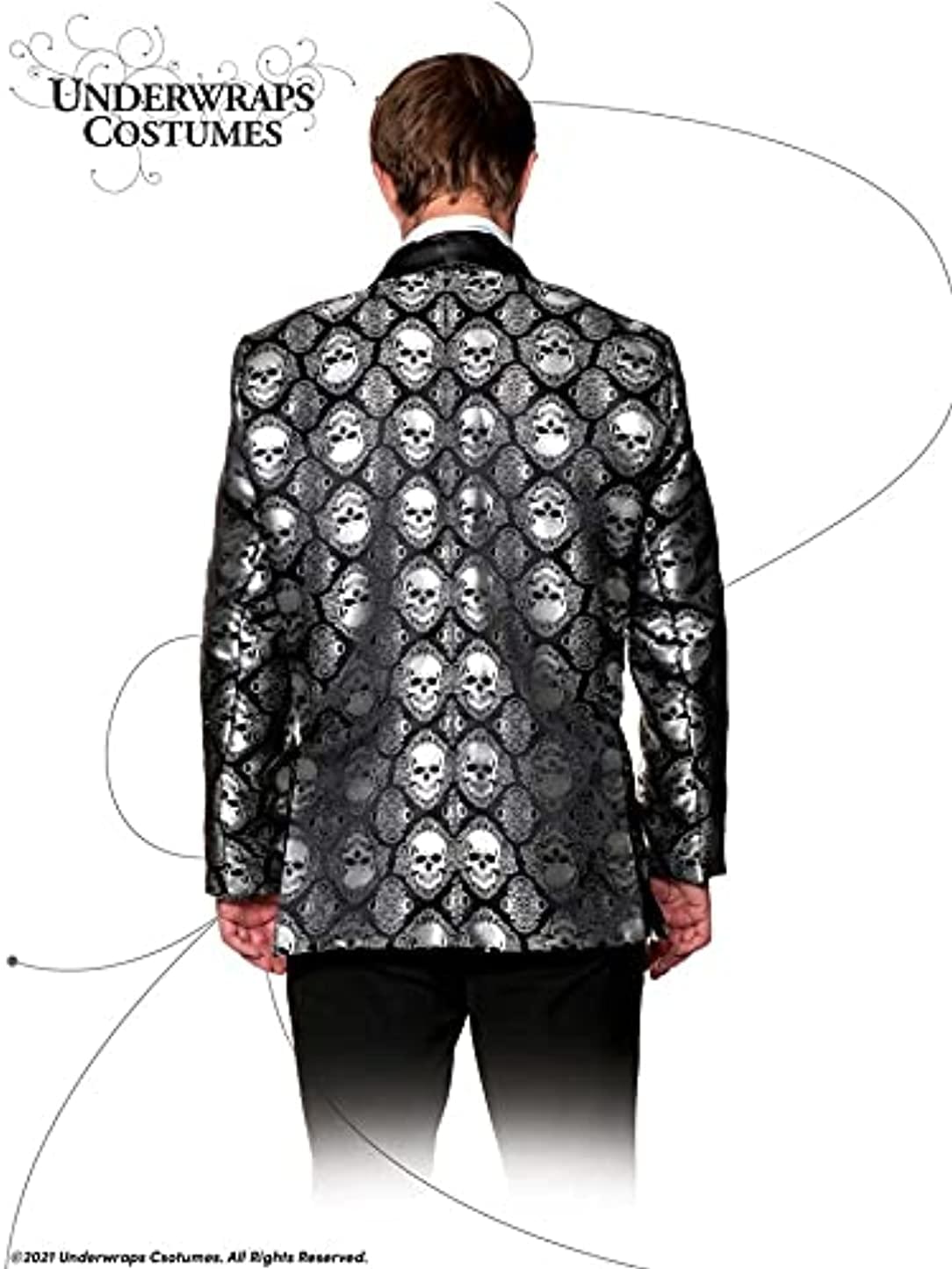 Silver Jacard Skull Jacket Adult Costume