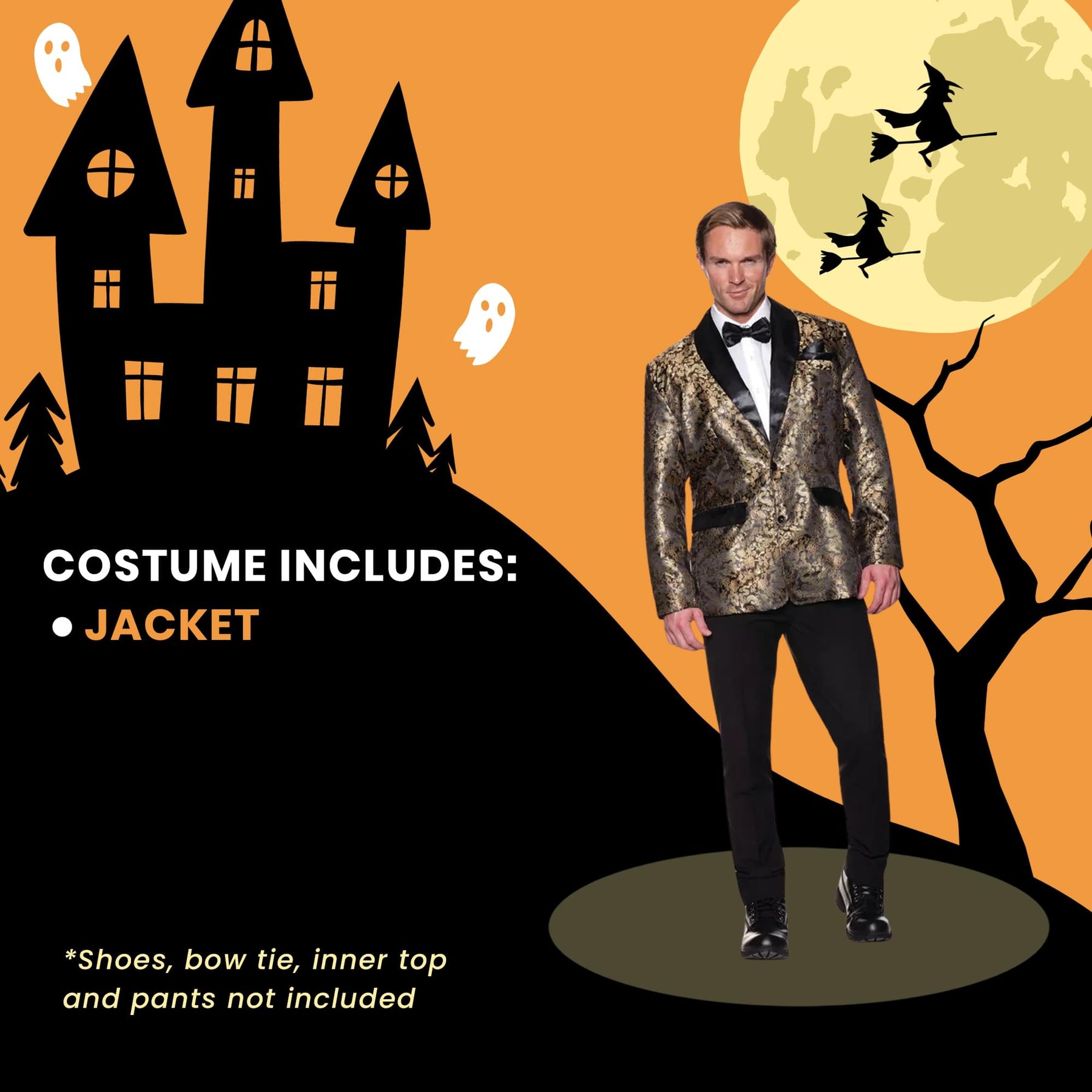 Gold Jacard Jacket Adult Costume