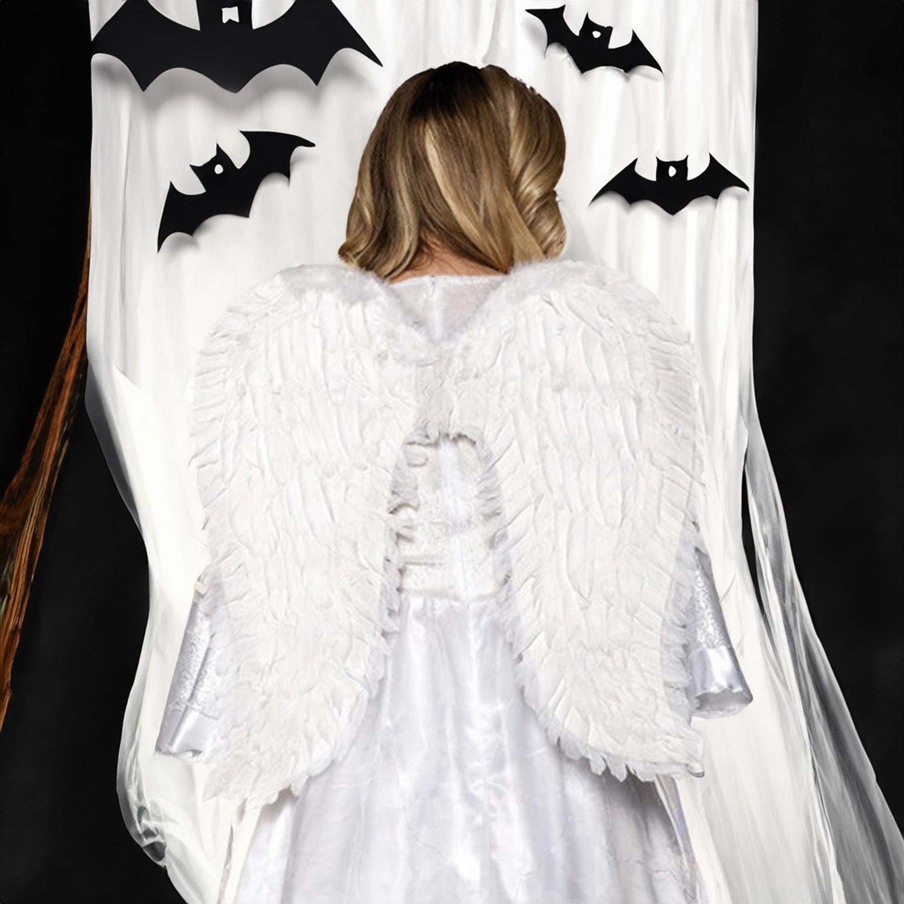 Large White Adult Costume Feather Wings