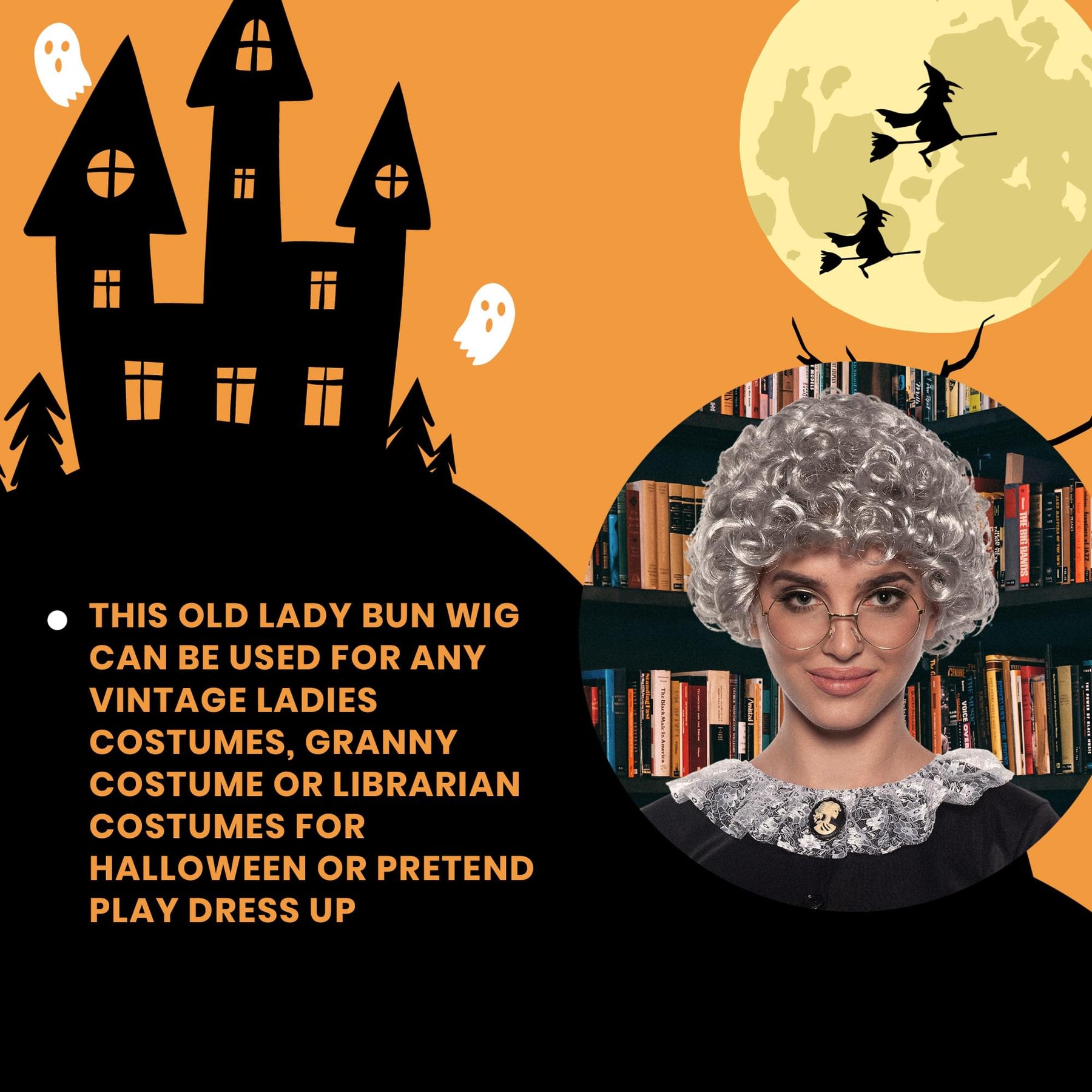 Old Lady Curls Adult Costume Wig