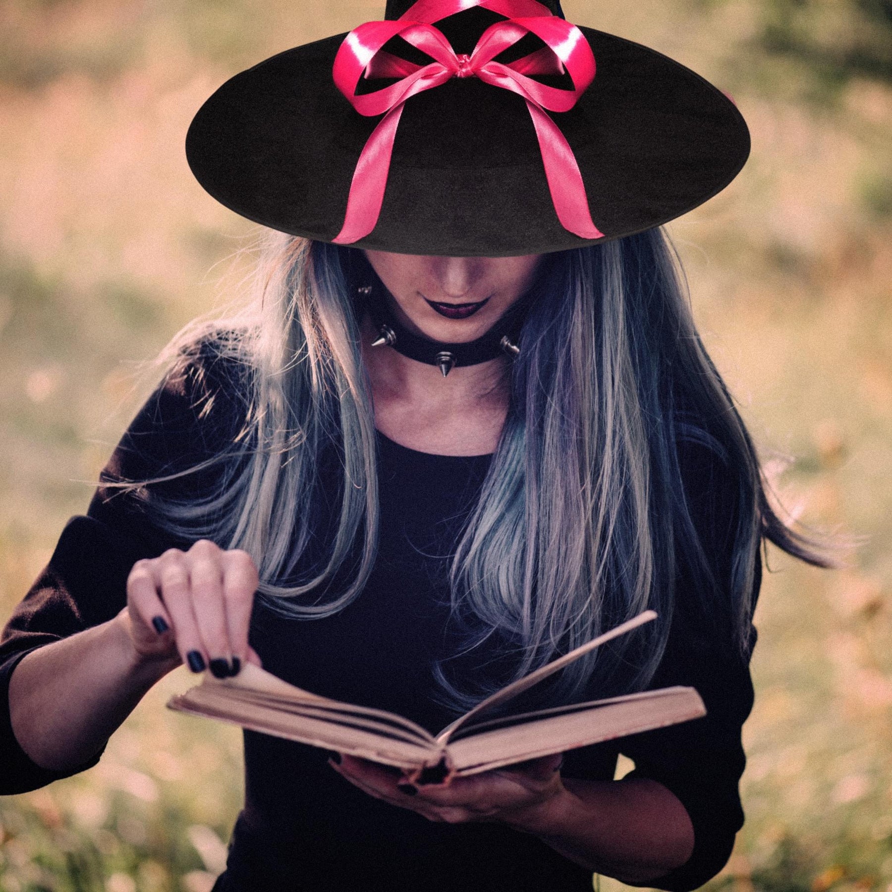 Witch Hat with Ribbon Adult Costume Accessory | Pink