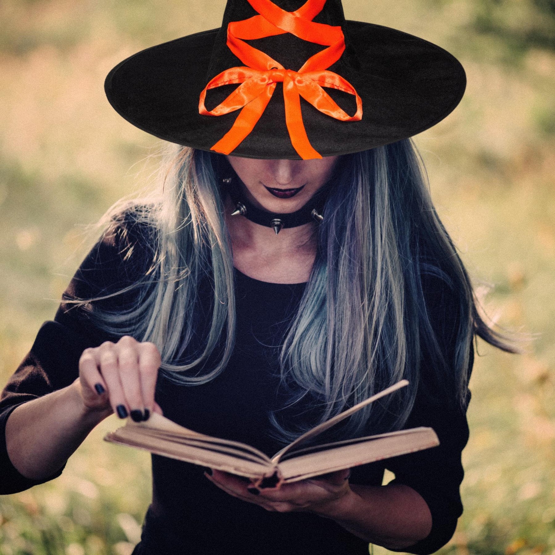 Witch Hat with Ribbon Adult Costume Accessory | Orange