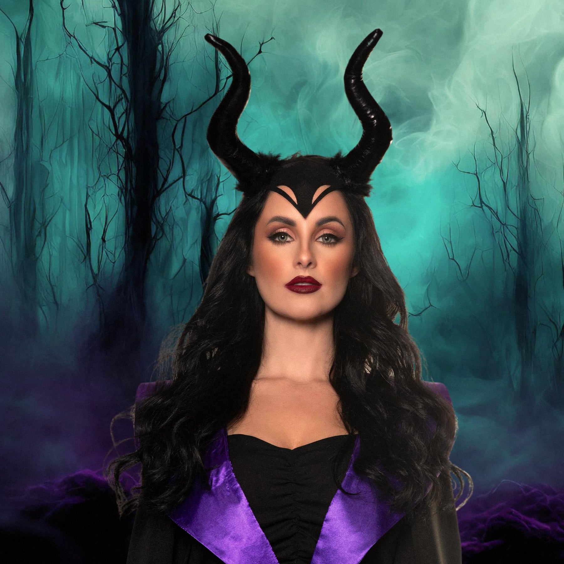 Evil Queen Headband with Attached Horns Adult Costume Accessory