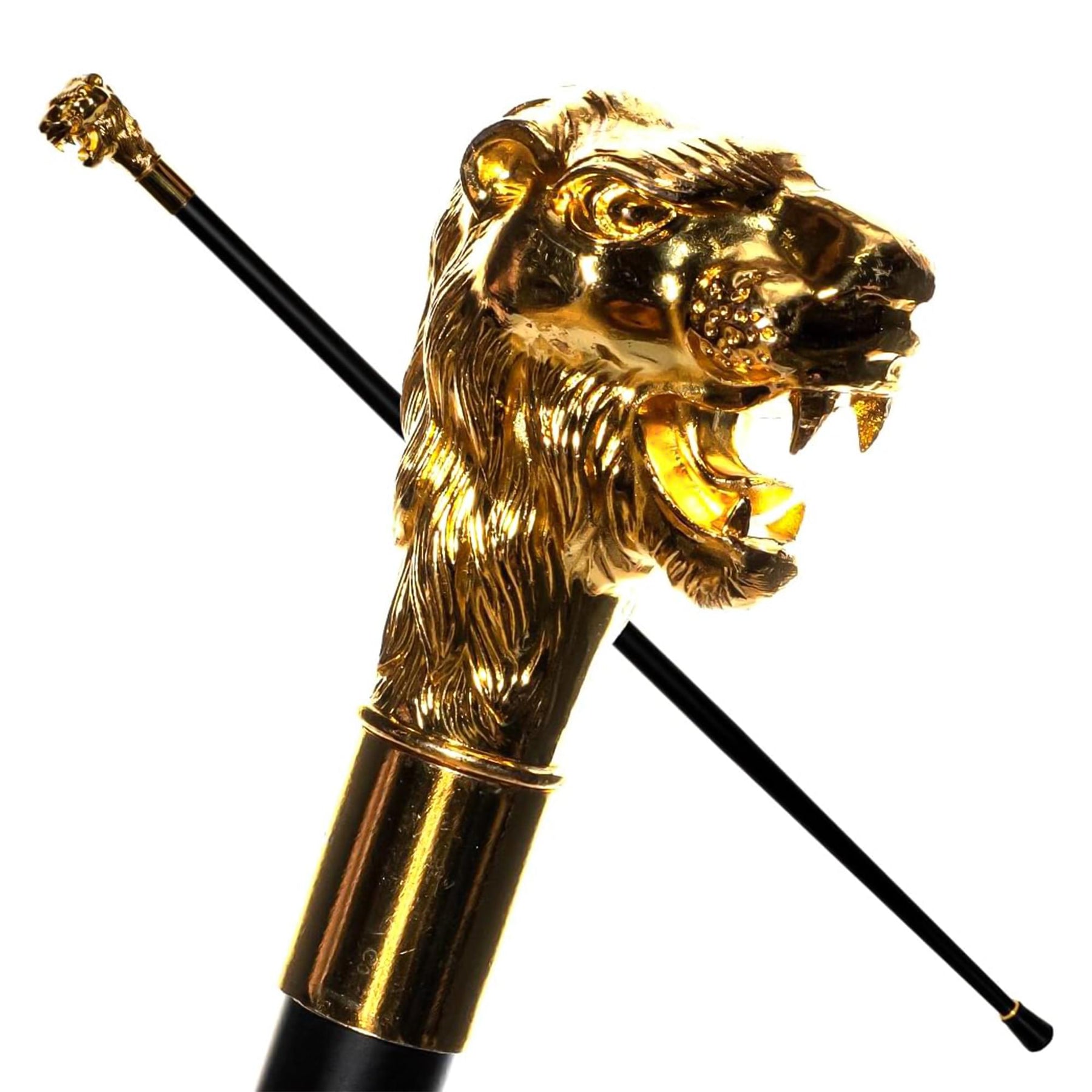 Deluxe Metal Golden Lion's Head Cane Adult Costume Accessory