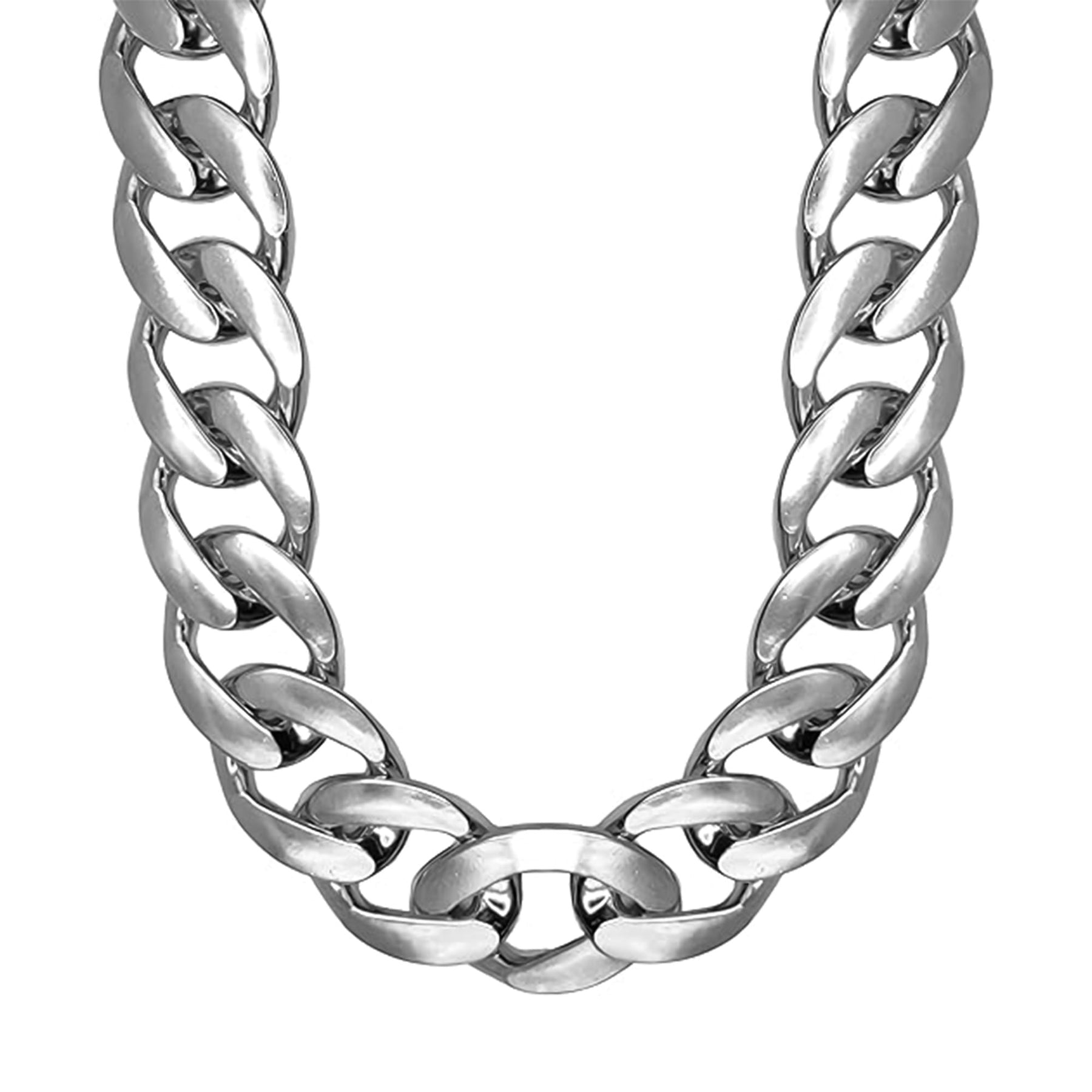 Oversized Chunky Silver Chain Adult Costume Accessory