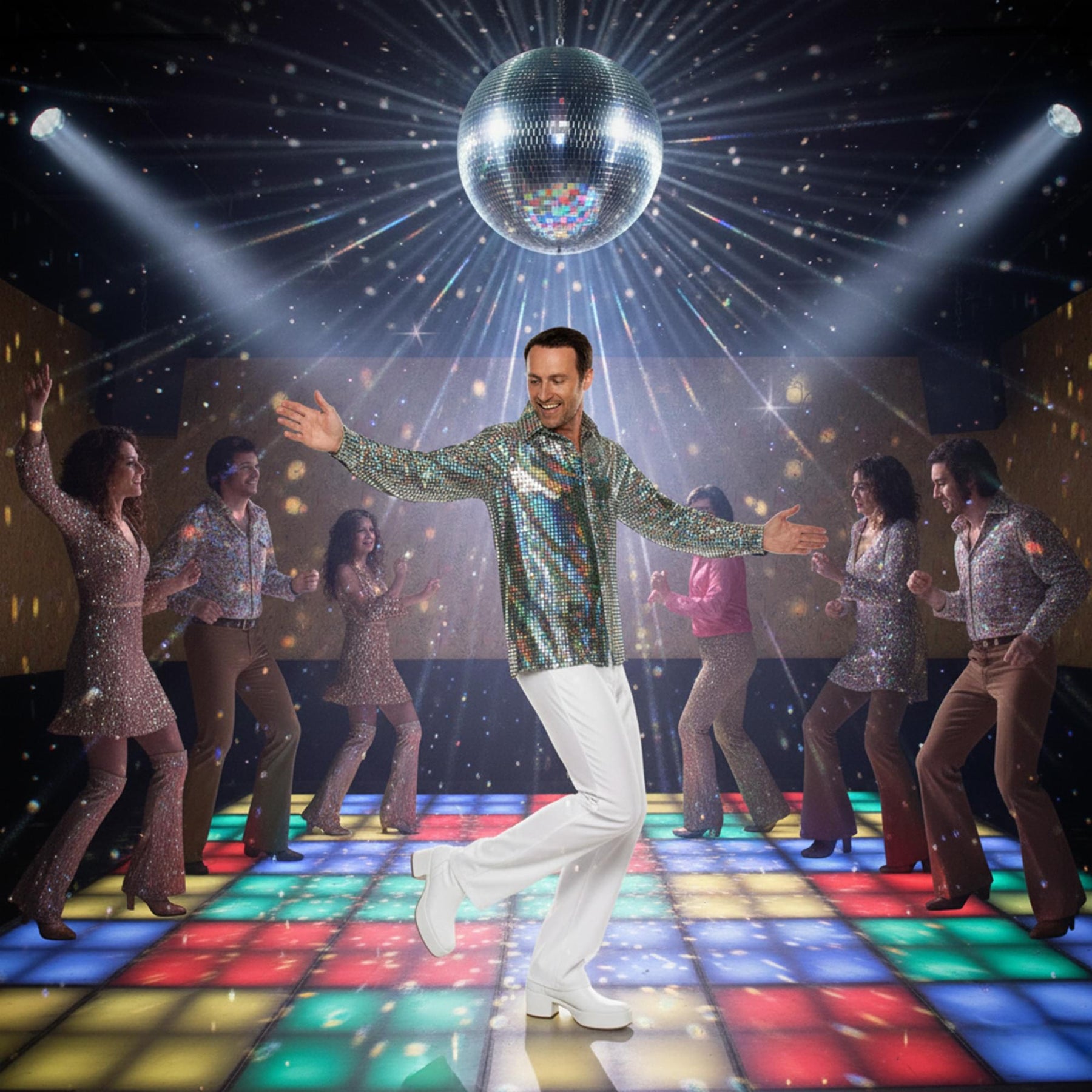 70s Hologram Adult Costume Disco Shirt