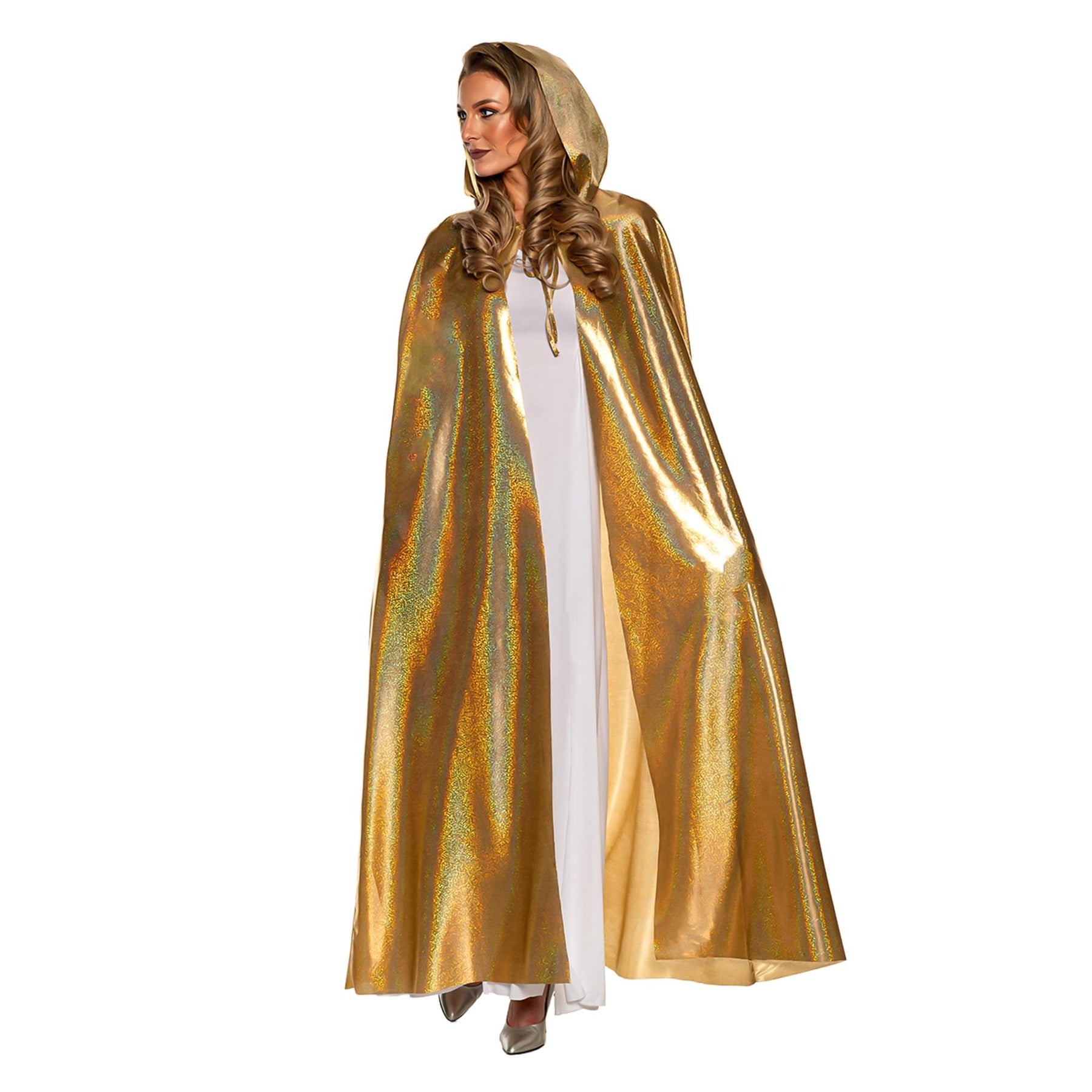 Iridescent Gold Hooded Adult Costume Cape