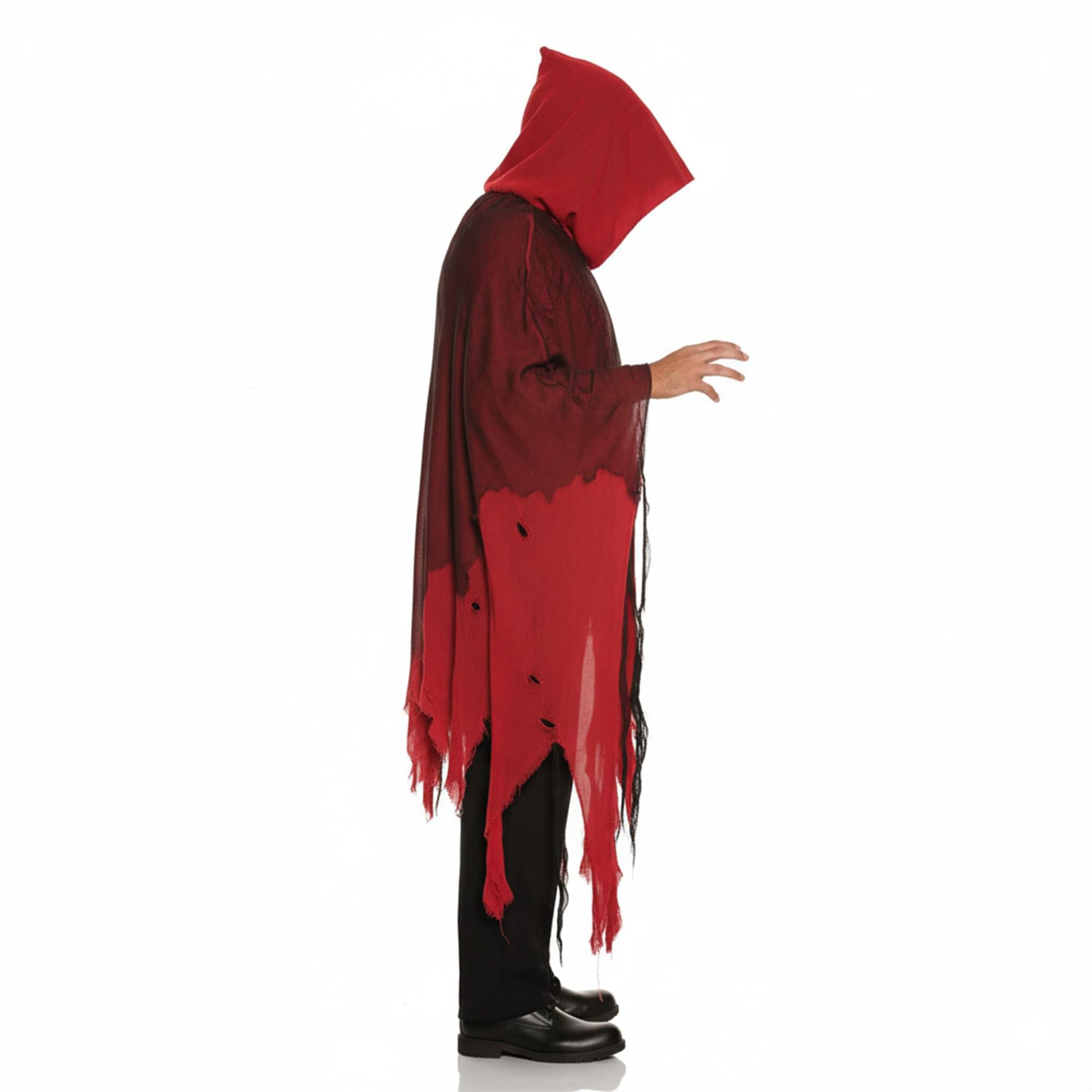 Hooded Red Shredded Phantom Cape Adult Costume | Standard