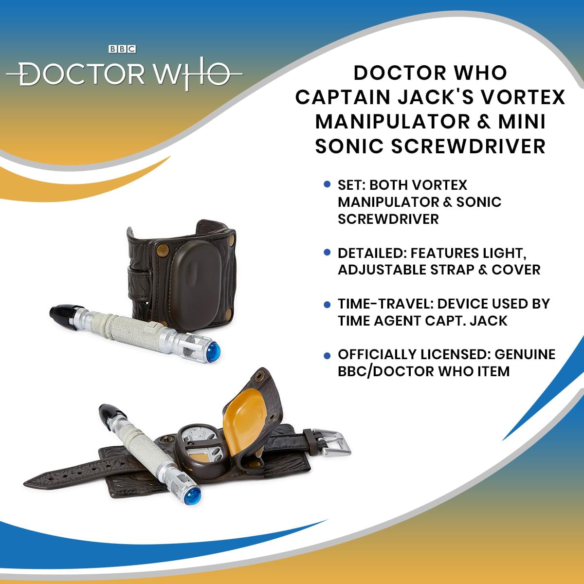 Doctor Who Captain Jack's Vortex Manipulator & Mini Sonic Screwdriver
