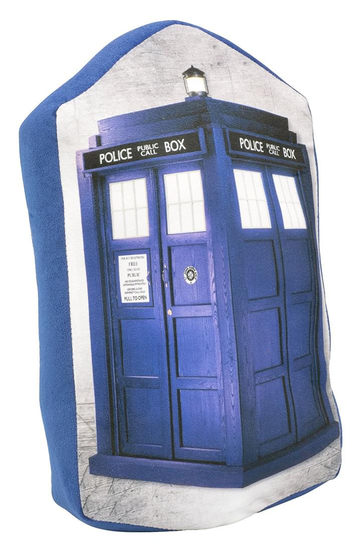 Doctor Who Logo and TARDIS 10" x 20" Plush Pillow