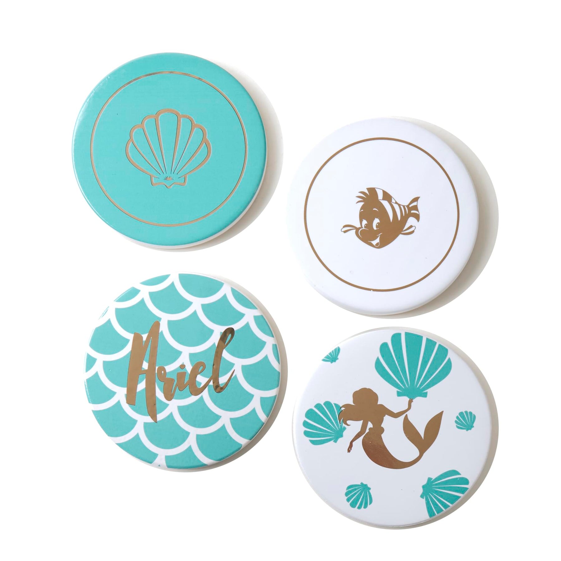 Disney The Little Mermaid 4 Piece Ceramic Coaster Set
