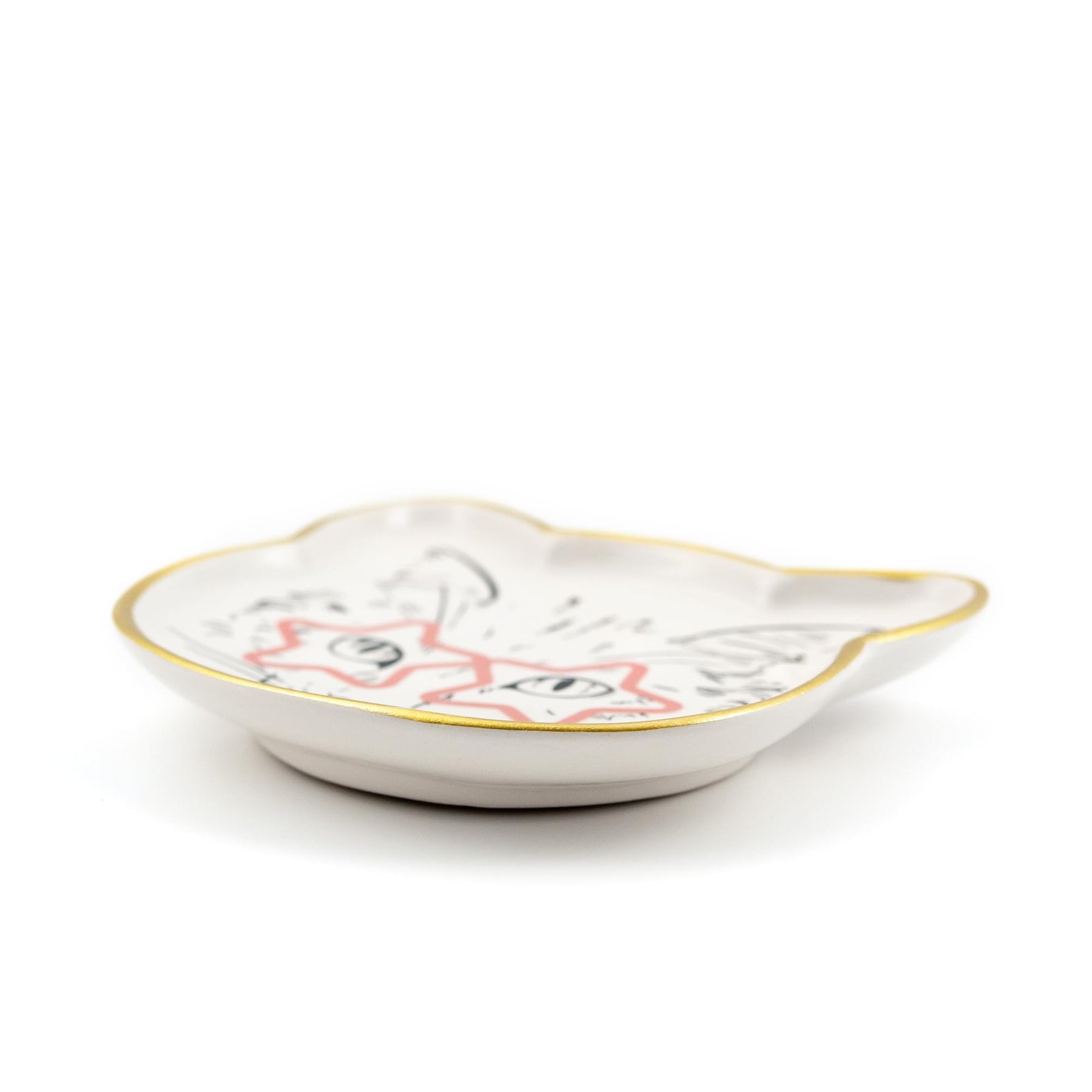 Cat Dish Plate | Small Ceramic Catchall Dish For Treats, Keys, Change, & More