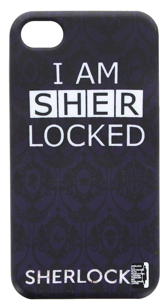 Sherlock iPhone 4 Hard Snap Case: I Am Sher Locked (Purple)