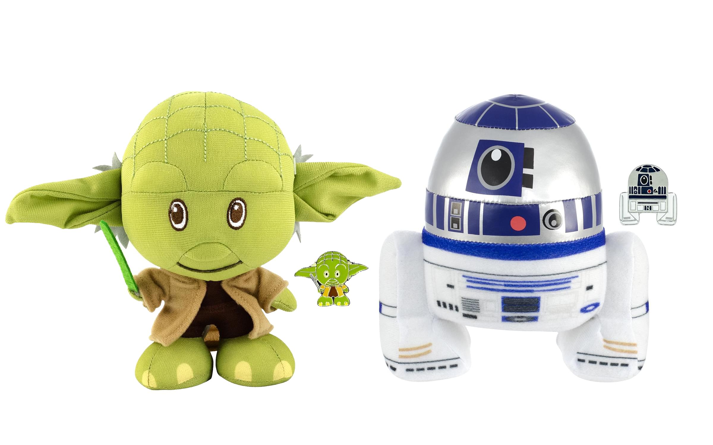Star Wars Baby Yoda and R2-D2 7 Inch Plush With Pins | Free Shipping