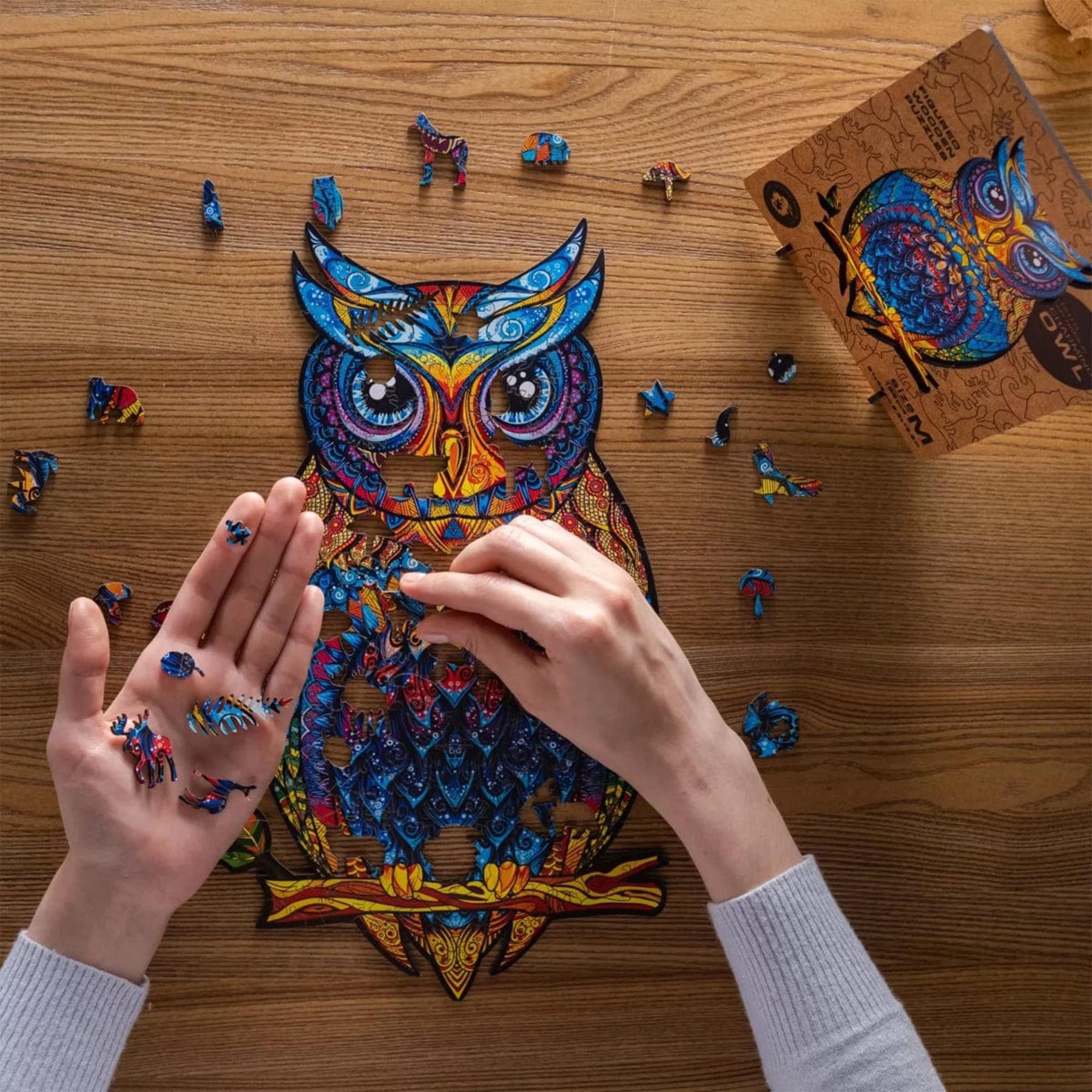 Charming Owl 366 Piece Shaped Wooden Jigsaw Puzzle