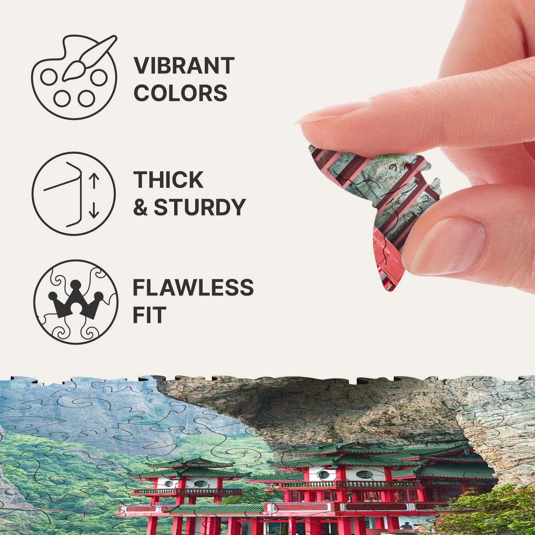 Soaring Temple 125 Piece Wooden Jigsaw Puzzle