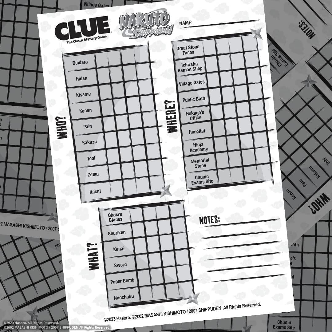 Naruto Clue Board Game