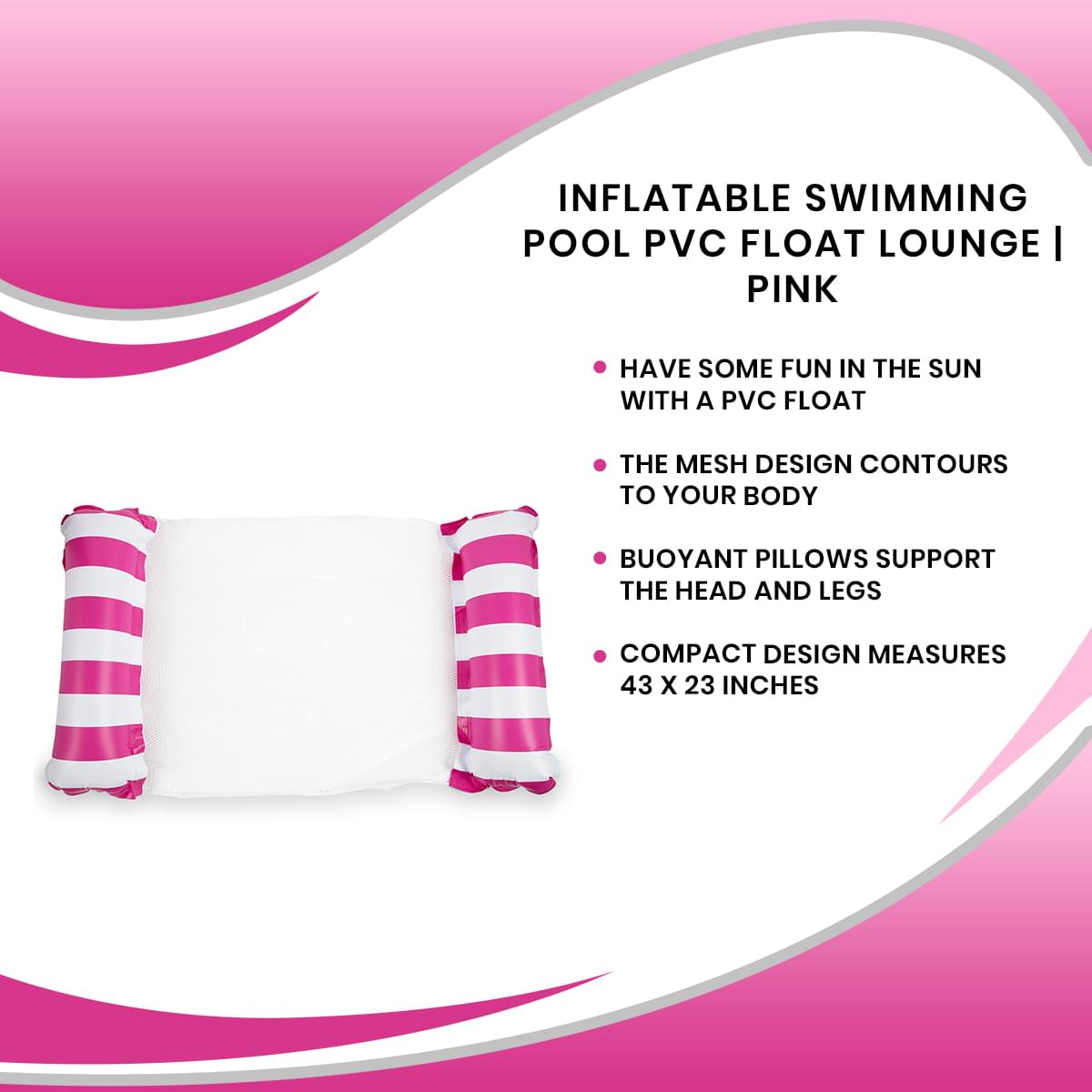 Inflatable Swimming Pool PVC Float Lounge | Pink