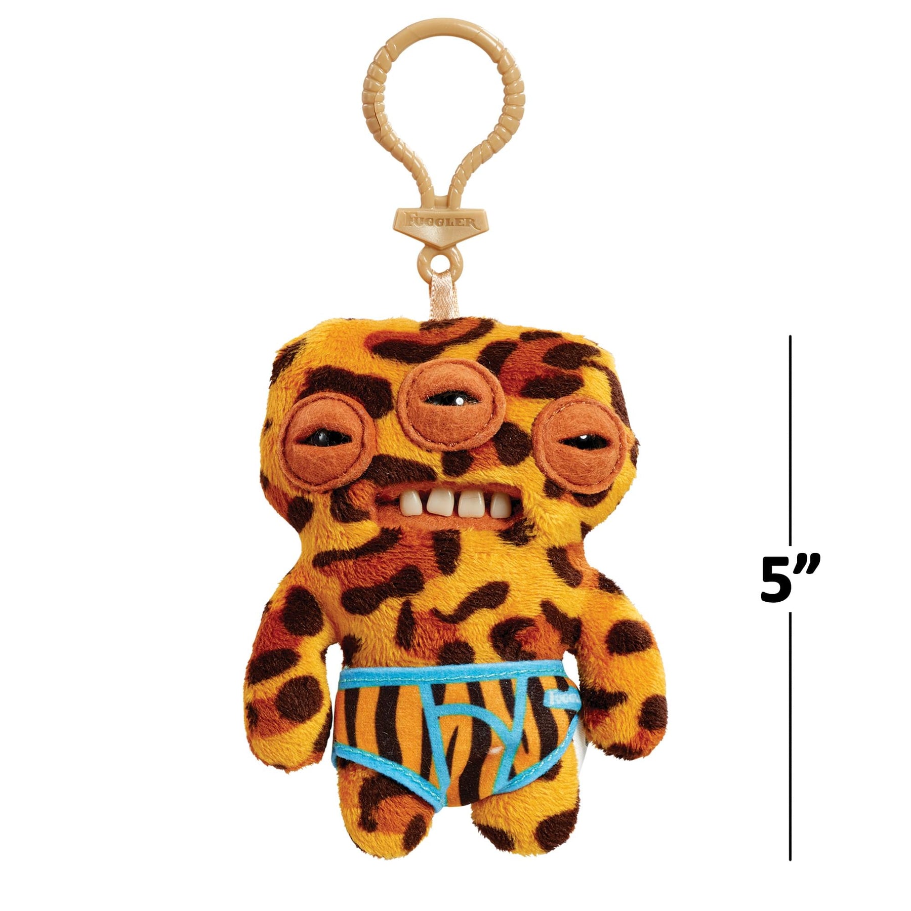 Fugglers 5-Inch Plush Clip-On | Annoyed Alien - Leopard