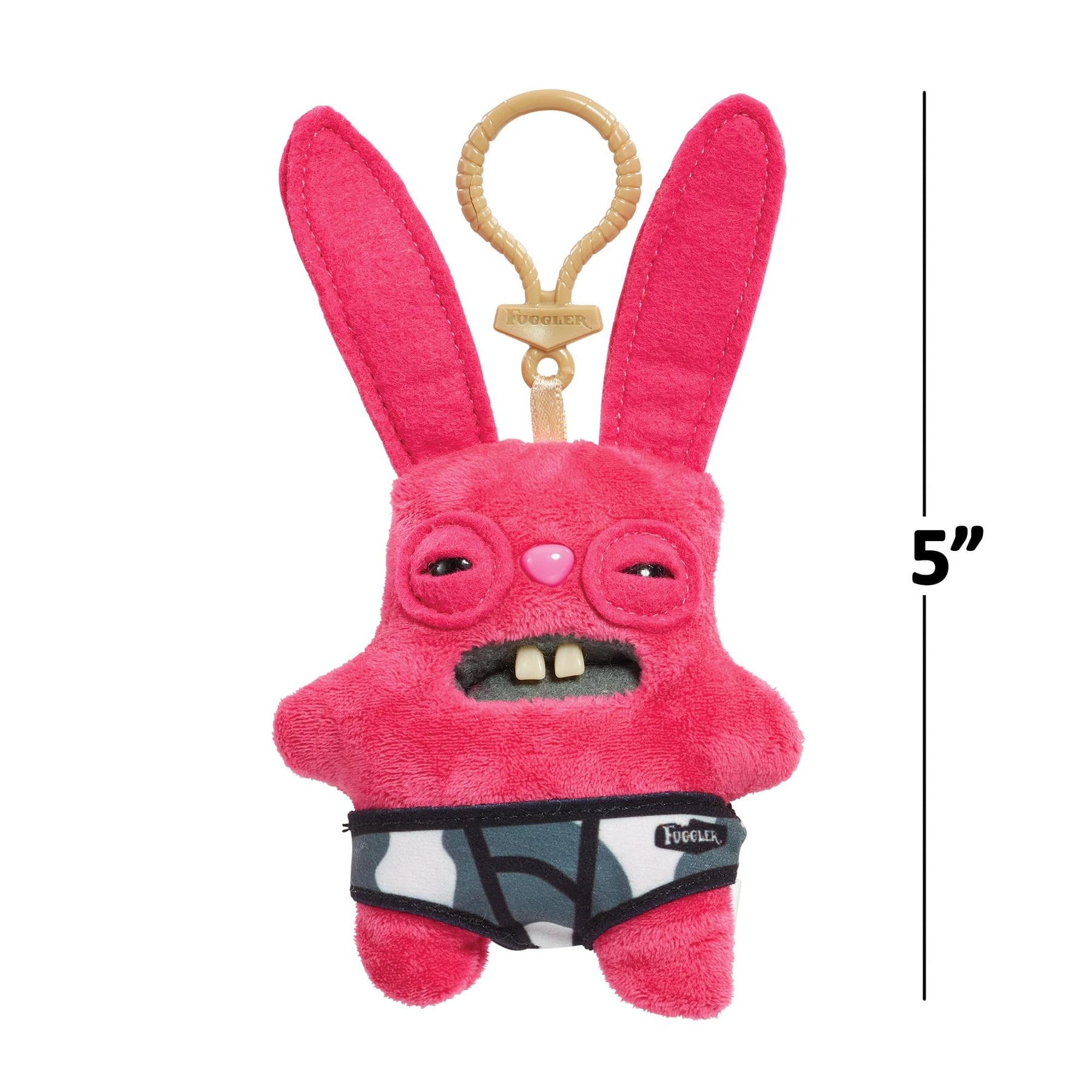 Fugglers 5-Inch Plush Clip-On | Rabid Rabbit - Pink
