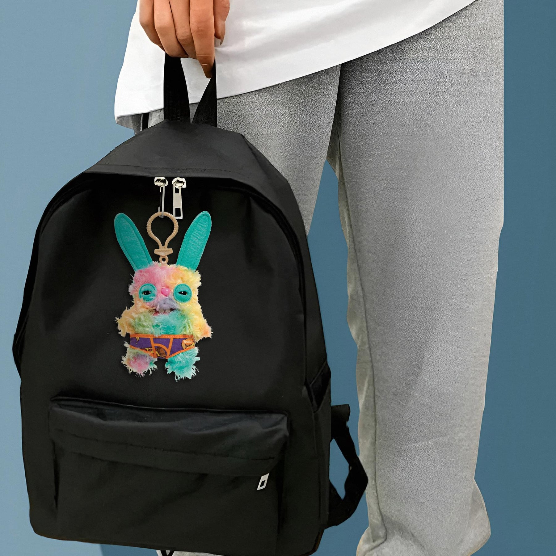 Fugglers 5-Inch Plush Clip-On | Rabid Rabbit - Multi