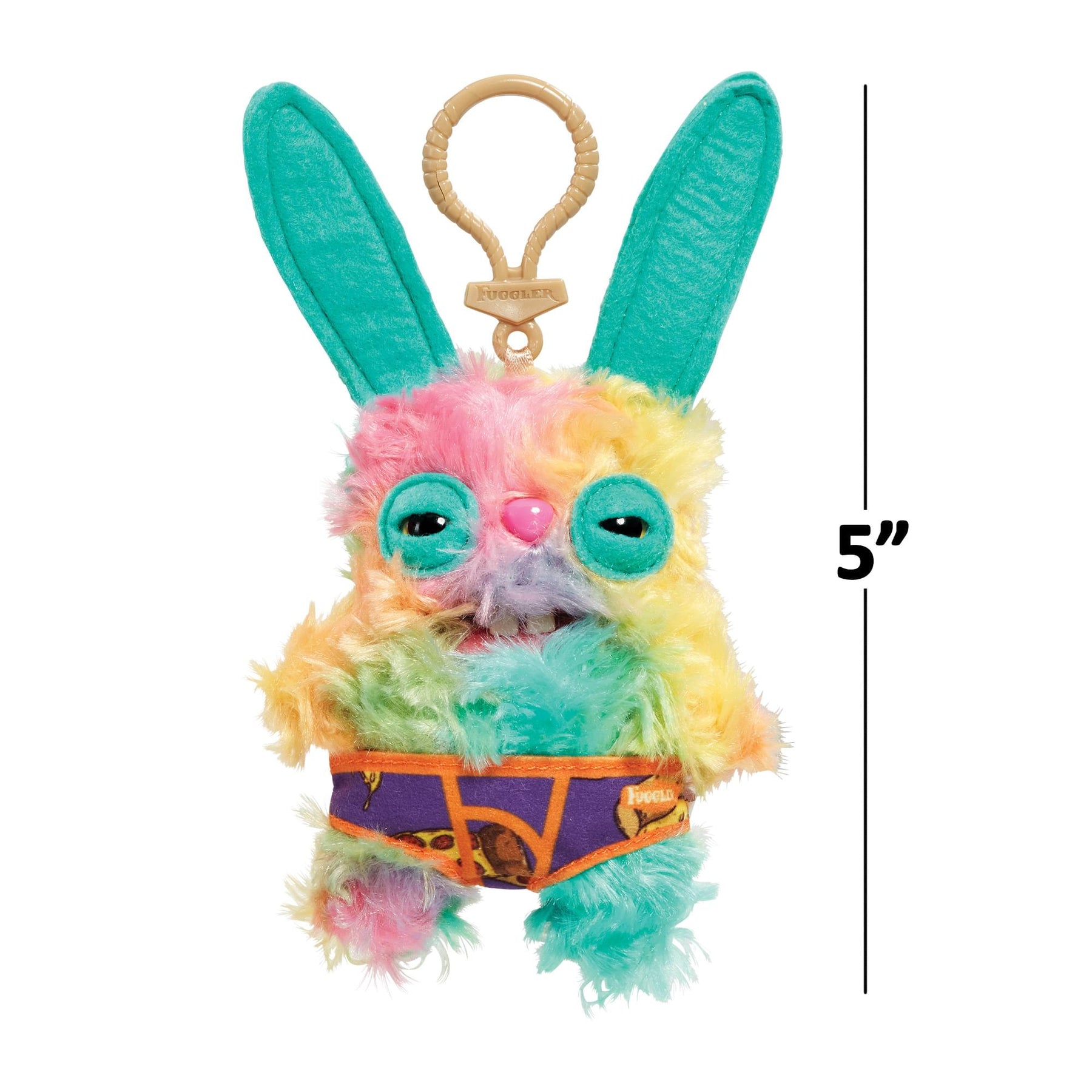 Fugglers 5-Inch Plush Clip-On | Rabid Rabbit - Multi
