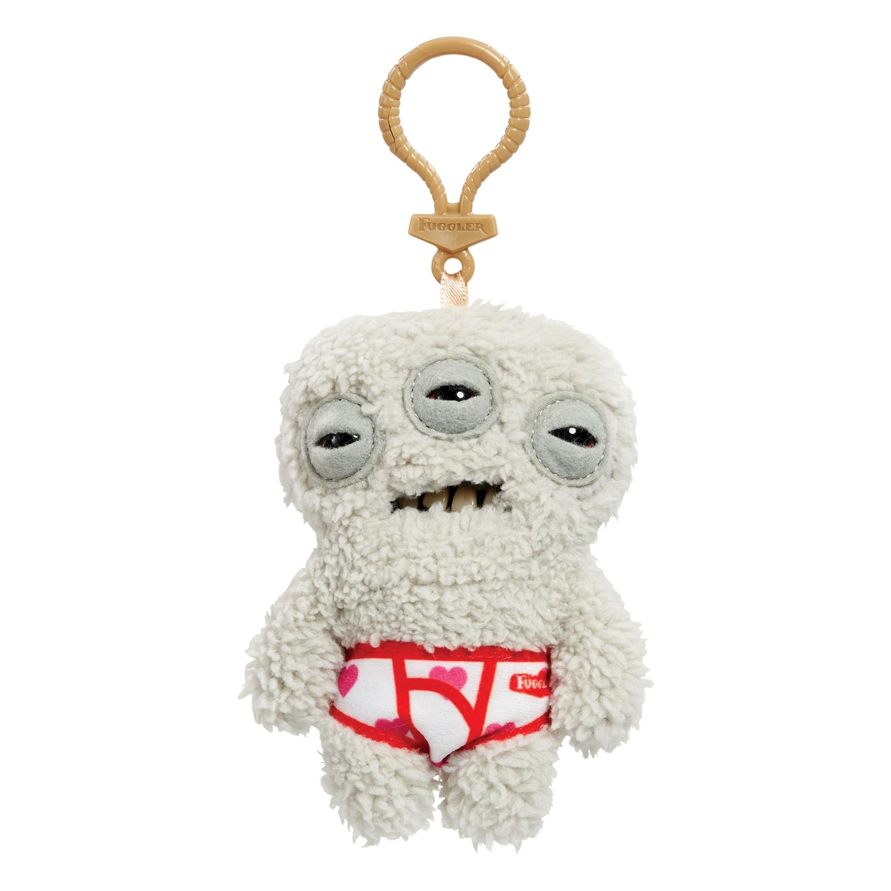 Fugglers 5-Inch Plush Clip-On | Annoyed Alien - Grey