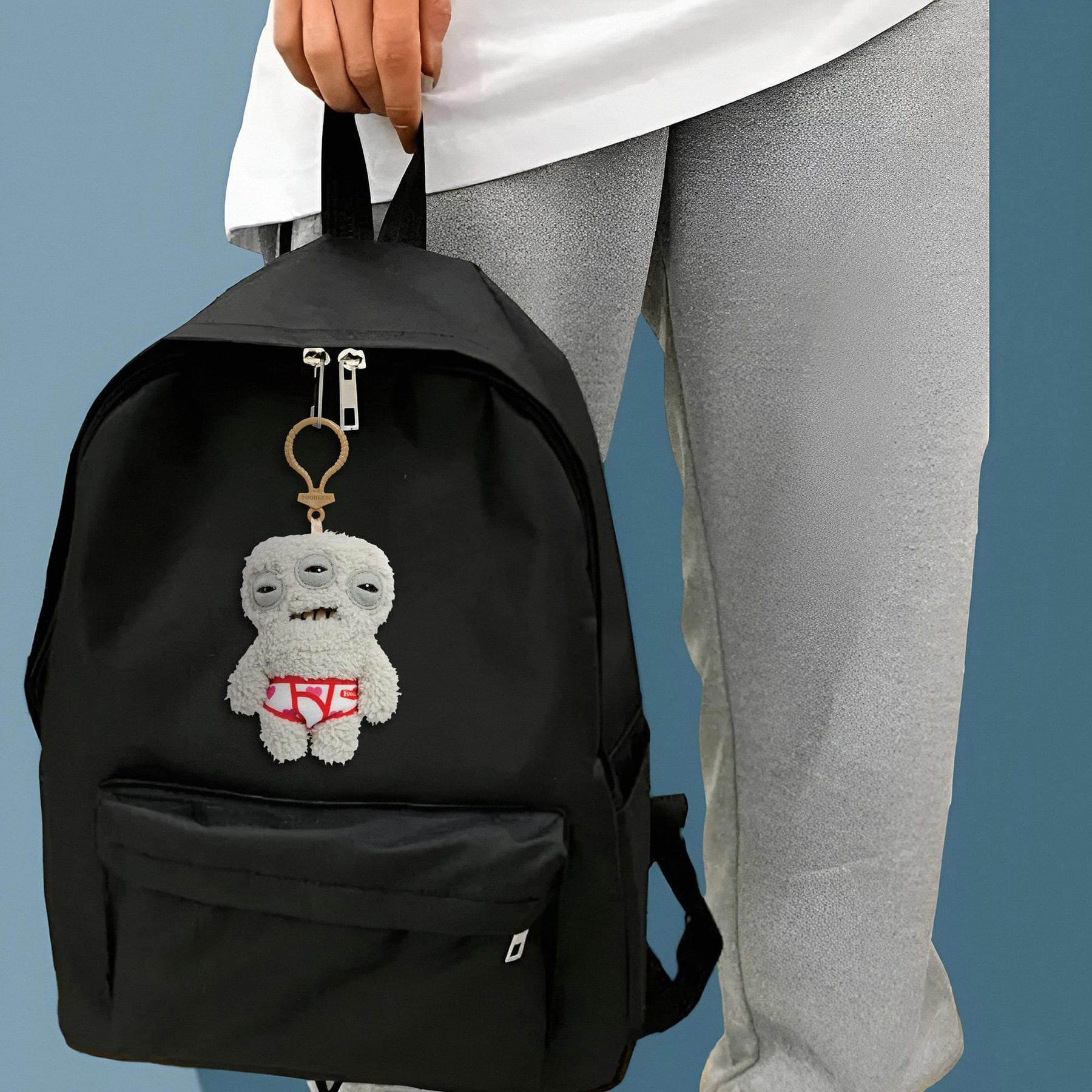 Fugglers 5-Inch Plush Clip-On | Annoyed Alien - Grey