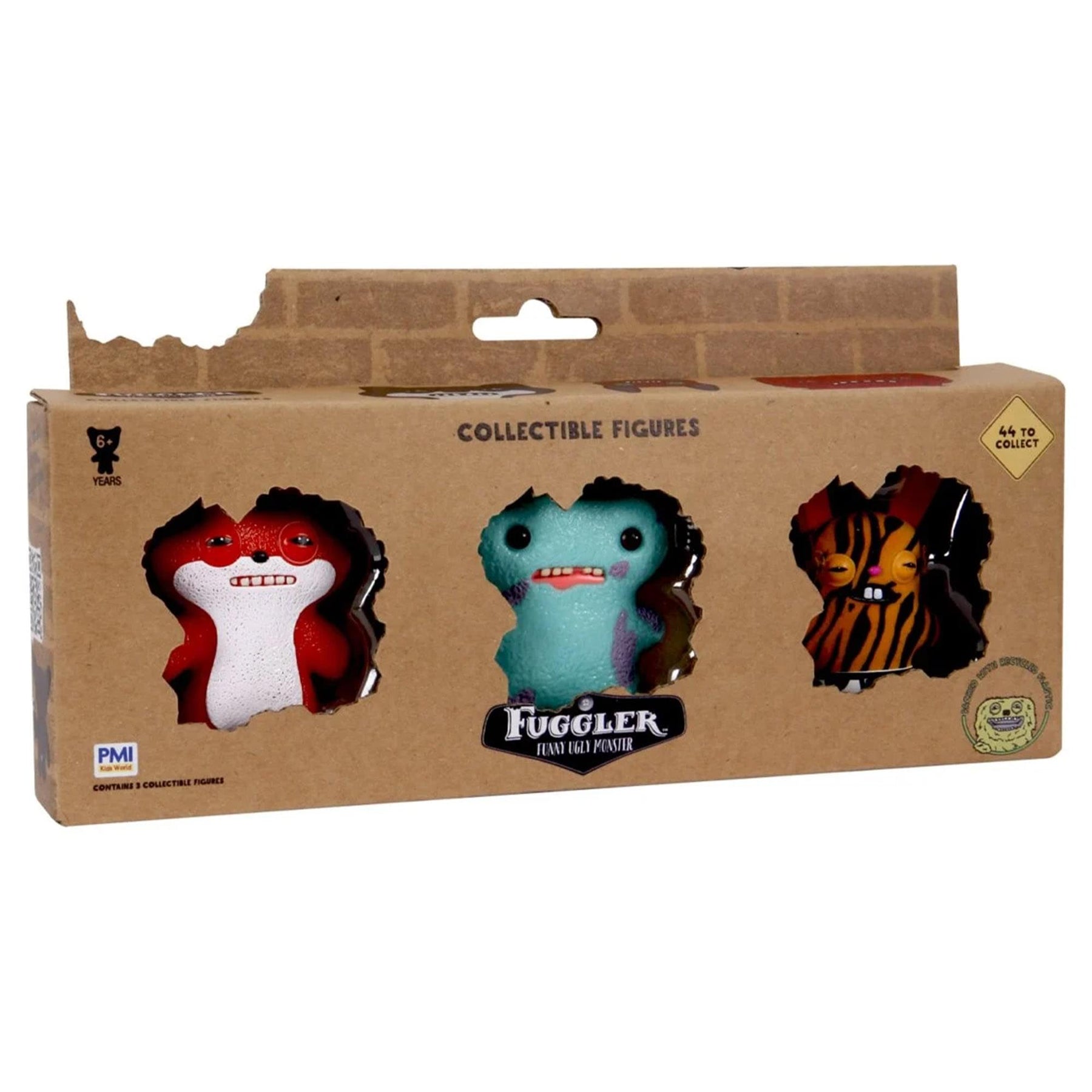 Fuggler 2.5 Inch Figure 3-Pack | Brown/White, Turquoise, Tiger Print