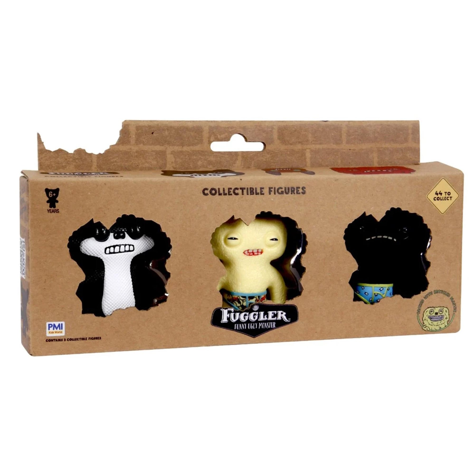 Fuggler 2.5 Inch Figure 3-Pack | Black/White, Yellow, Black