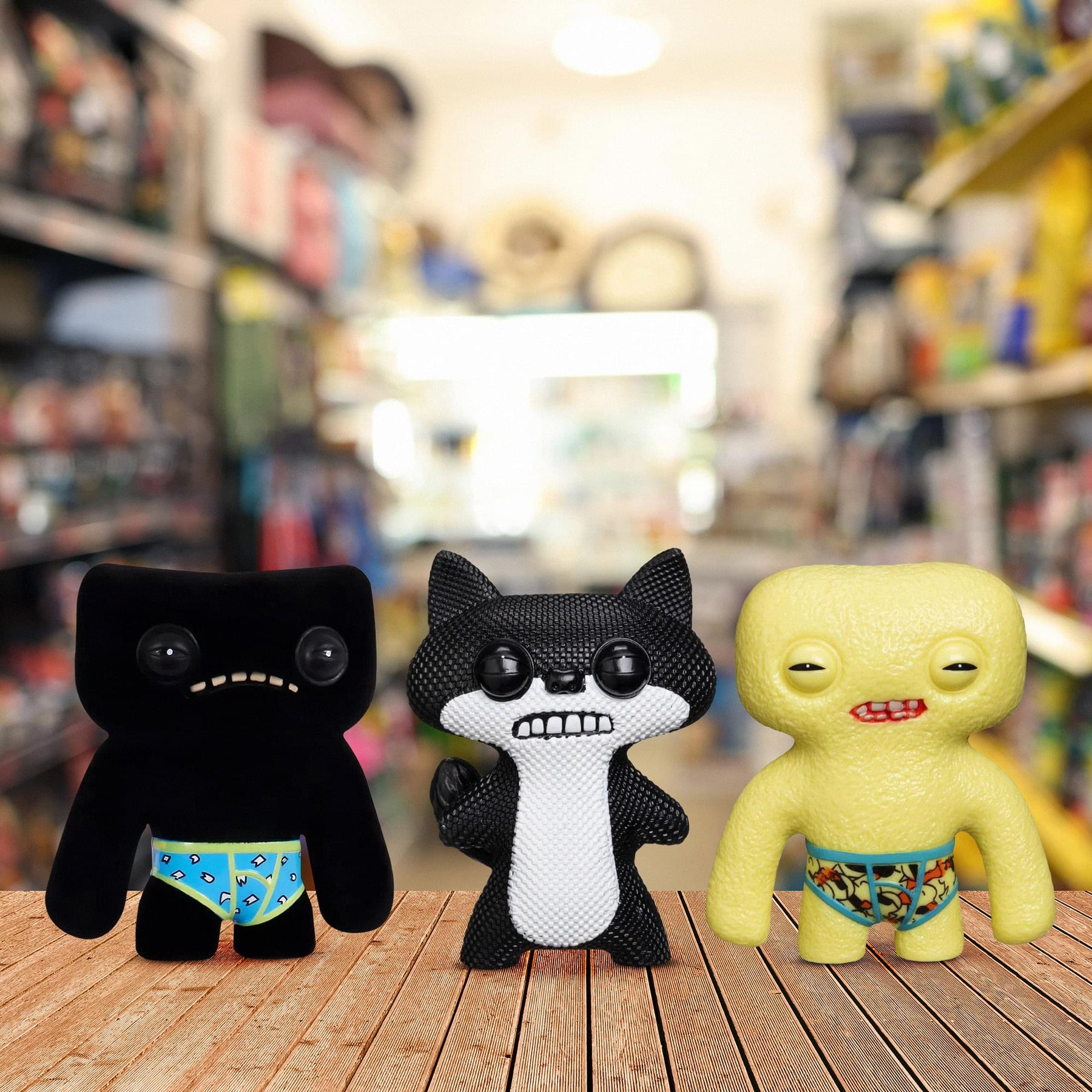 Fuggler 2.5 Inch Figure 3-Pack | Black/White, Yellow, Black