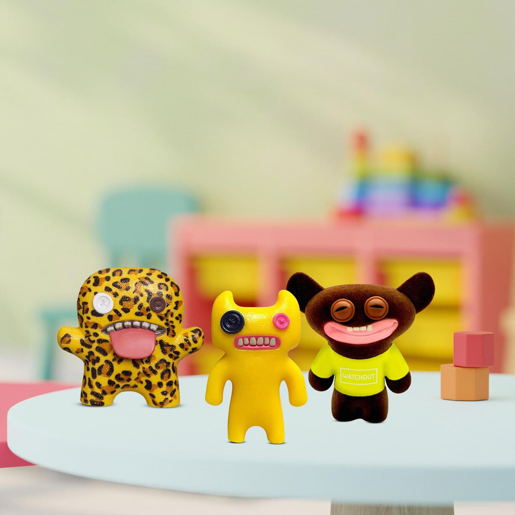 Fuggler 2.5 Inch Figure 3-Pack | Dark Yellow, Leopard Print, Black/Yellow