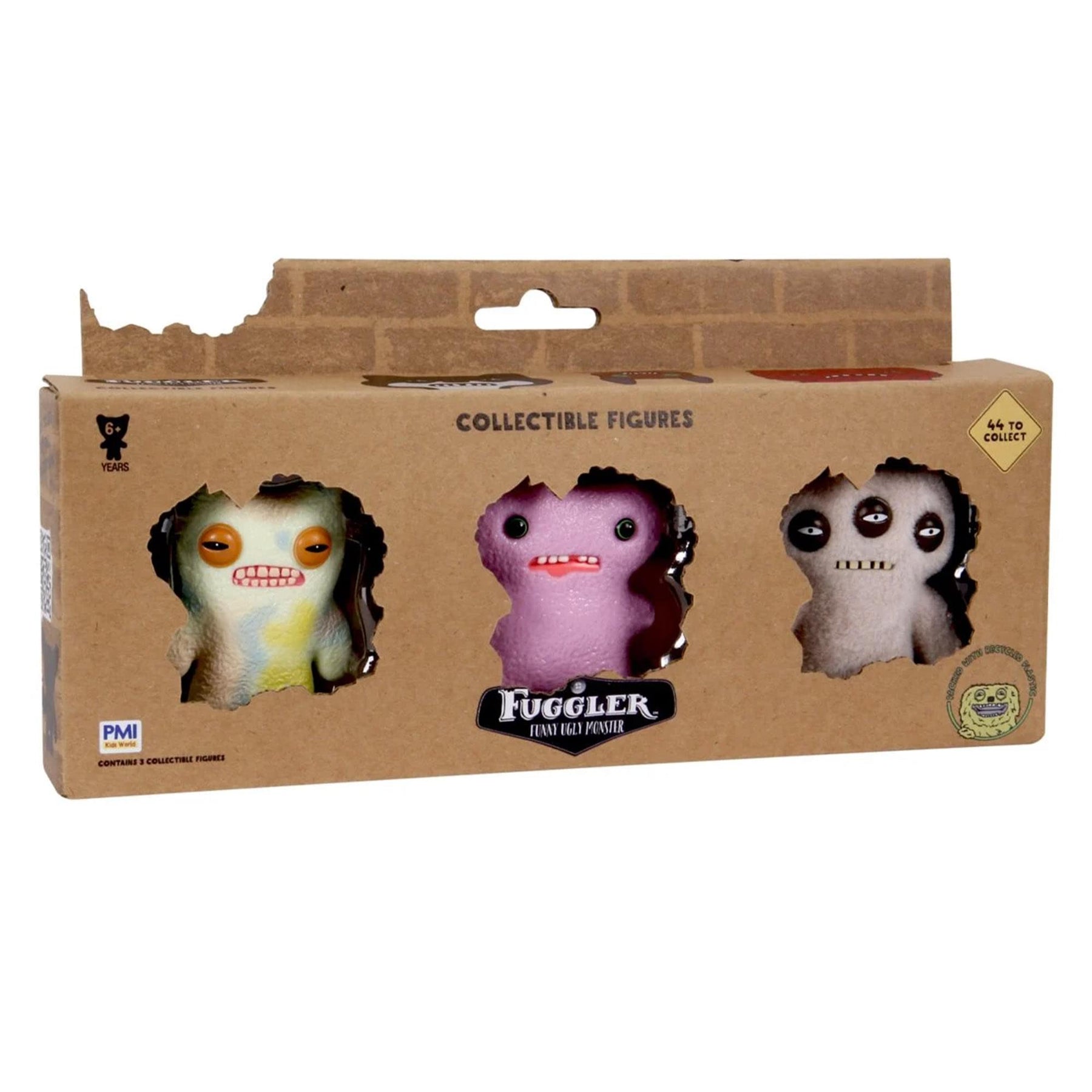 Fuggler 2.5 Inch Figure 3-Pack | Light Multi, Pink, Gray