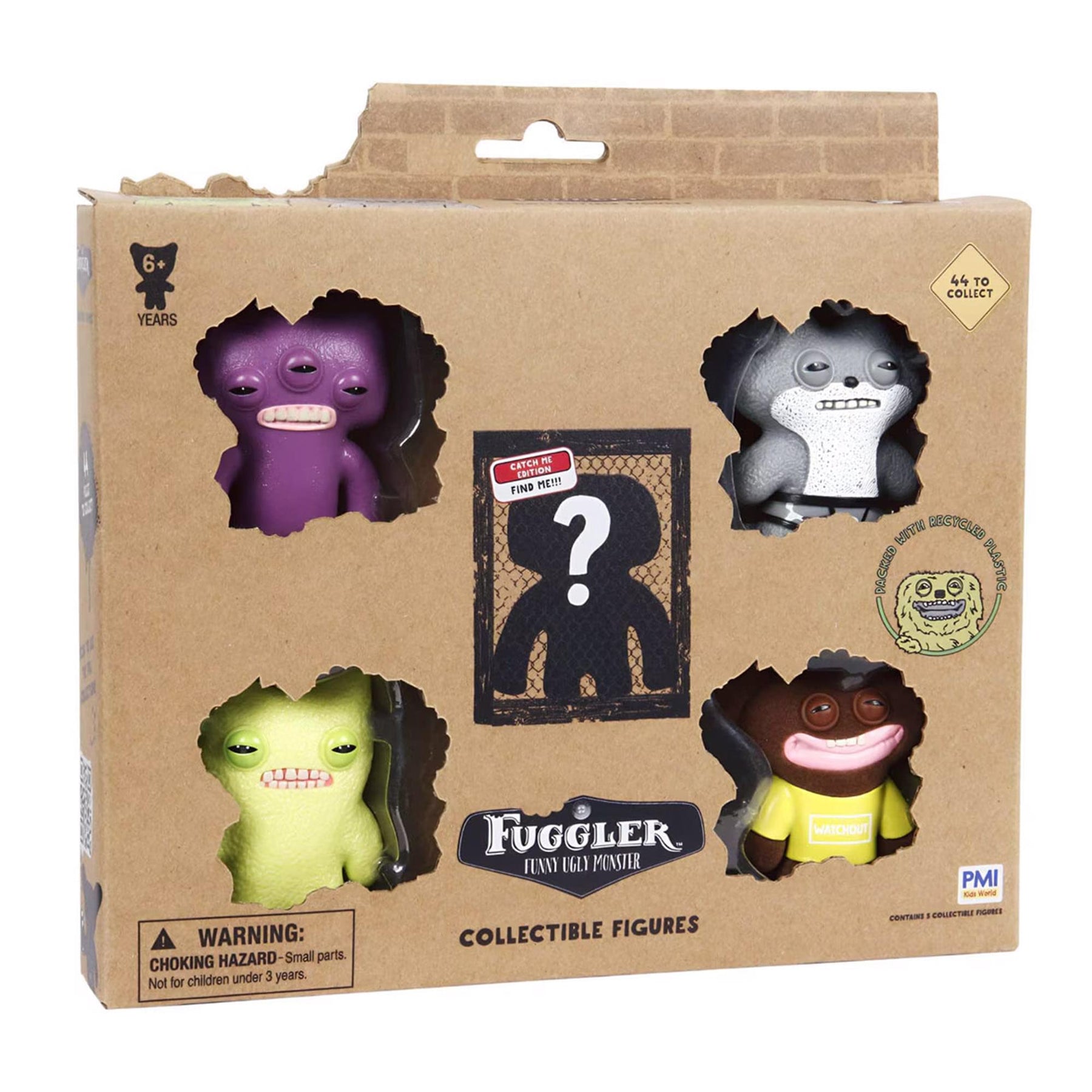 Fuggler 2.5 Inch Figure 5-Pack | Dark Purple, Gray/White, Green, Yellow