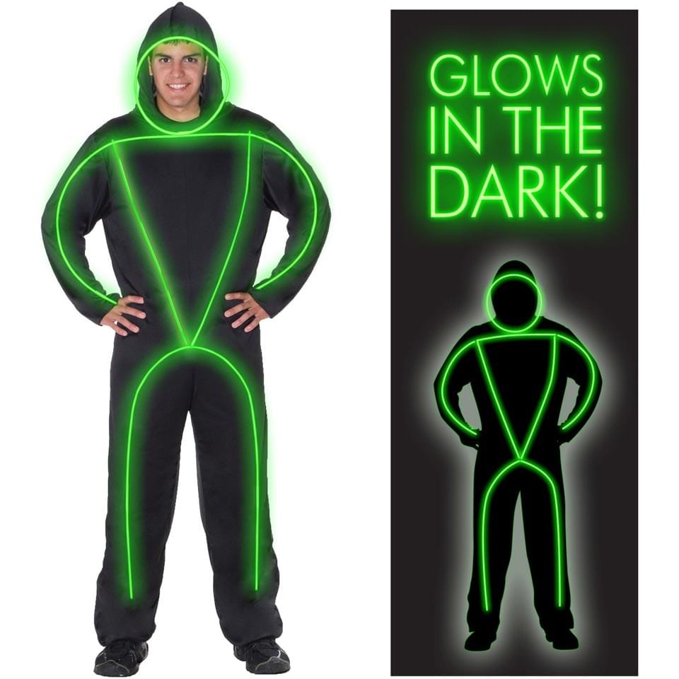 El Wire Glowman Men's Glow Costume