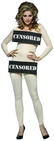 Censored! Funny Sexy Female Naked Nude Body Costume Adult