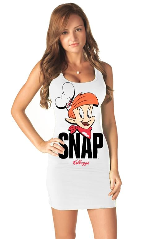 Sexy Rice Krispies Snap White Tank Dress Costume Adult