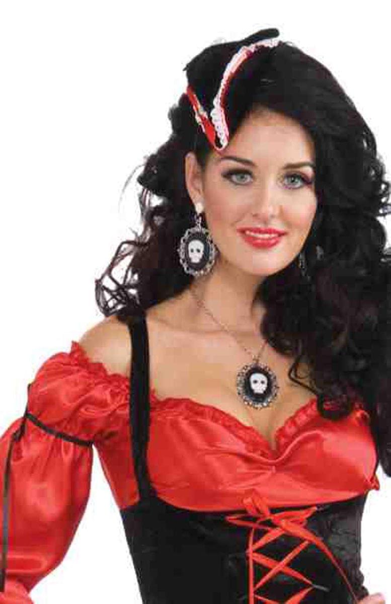 Pirate Skull Cameo Necklace Costume Accessory