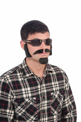 Brown Facial Hair Costume Kit With Sideburns, Mustache, And Goatee
