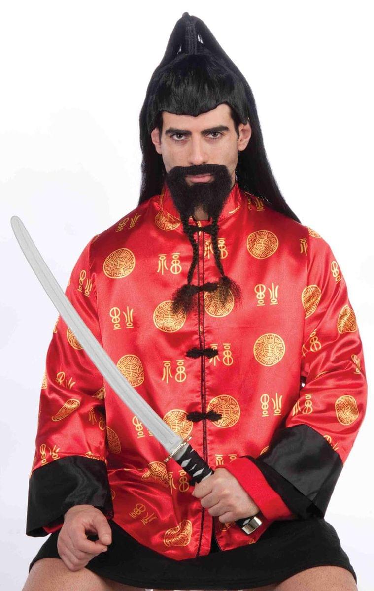 Black Braided Mustache And Beard Costume Accessory