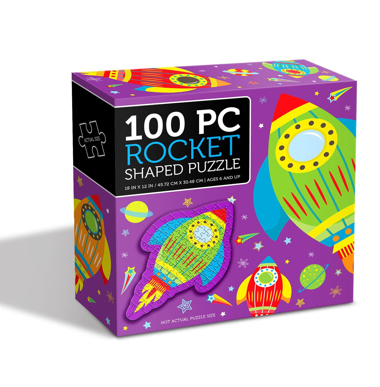 Rocket Ship Shaped 100 Piece Jigsaw Puzzle