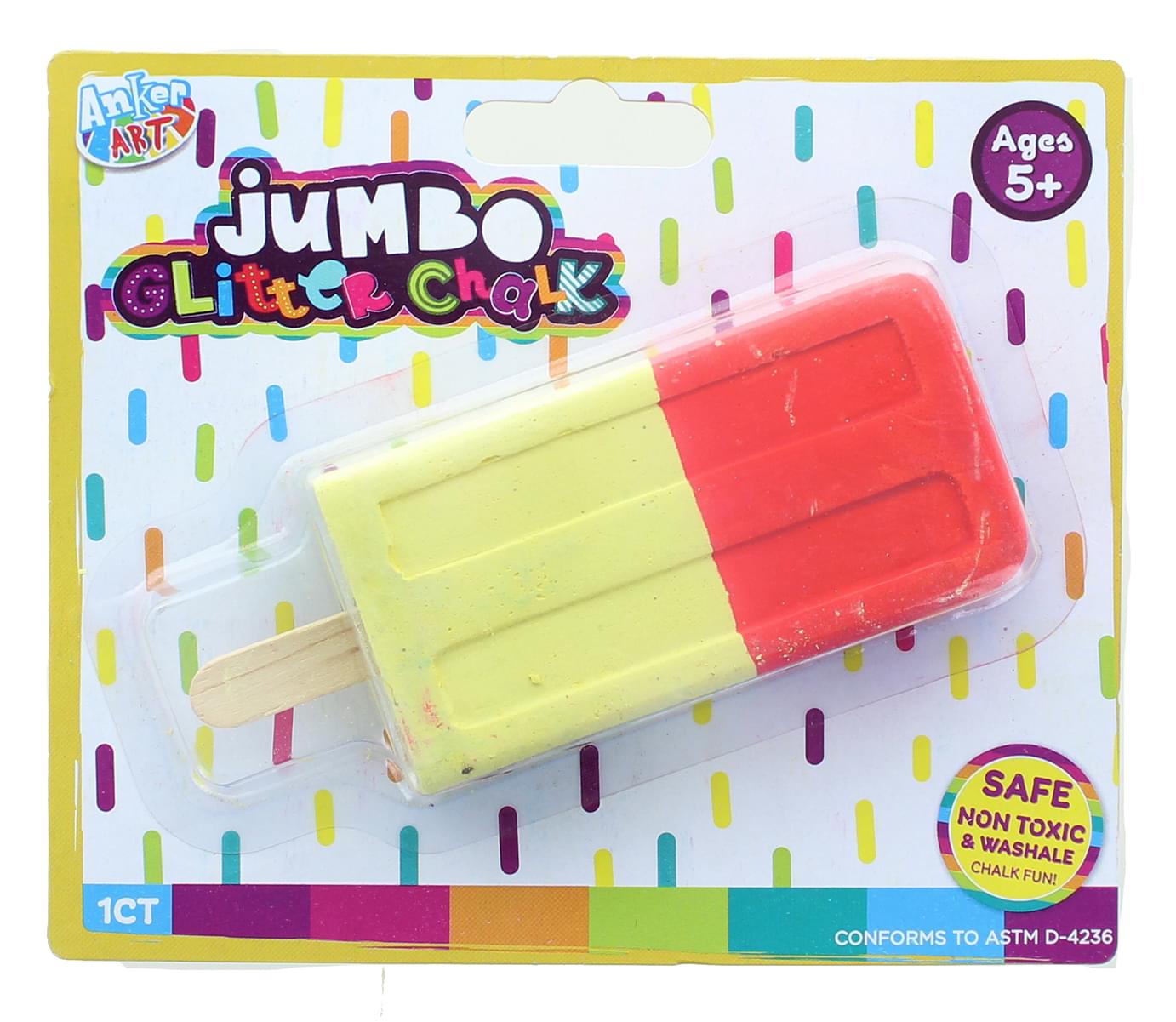 Jumbo Shaped Glitter Sidewalk Chalk | Ice Pop