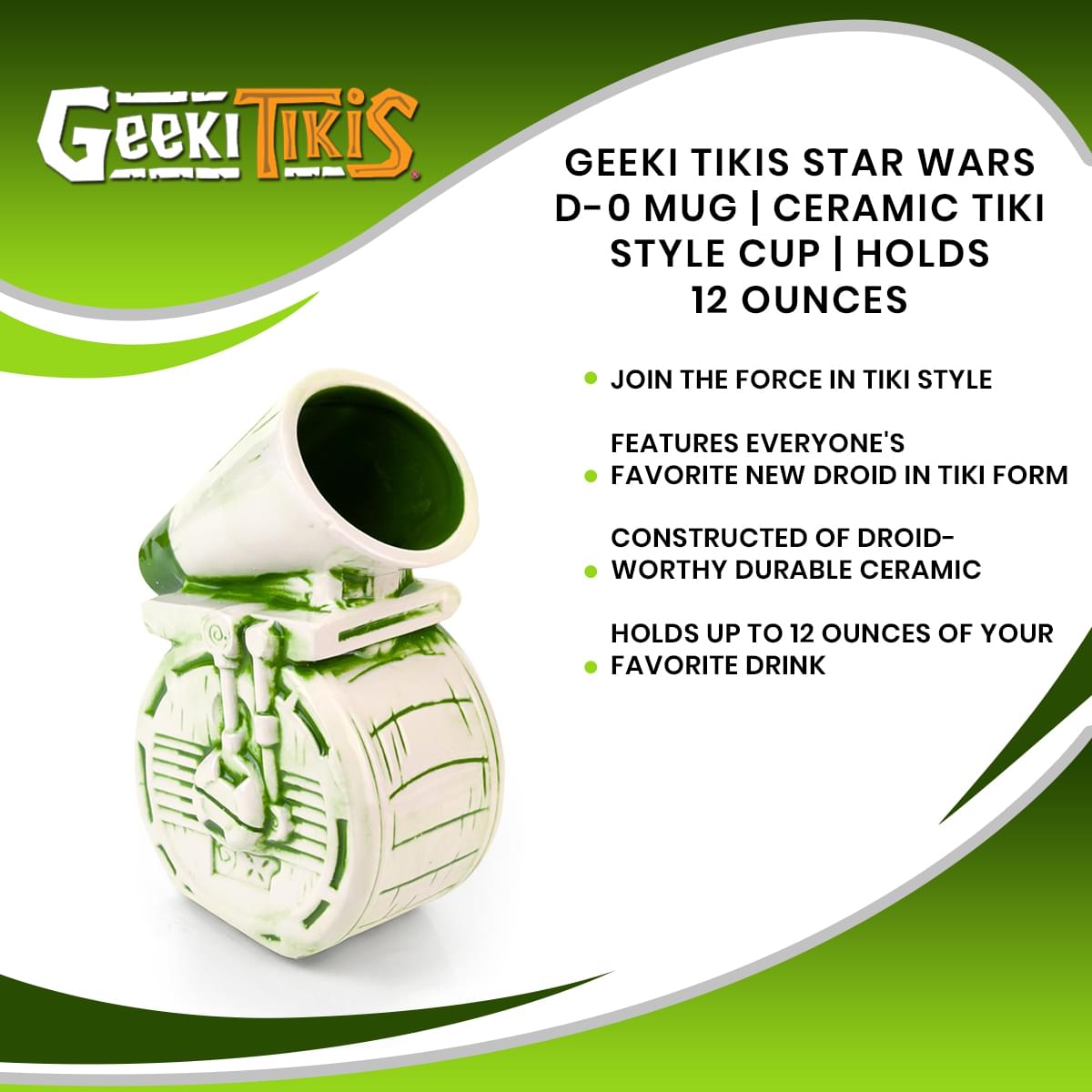 Geeki Tikis Star Wars D-0 Mug | Ceramic Tiki Style Cup | Holds 12 Ounces