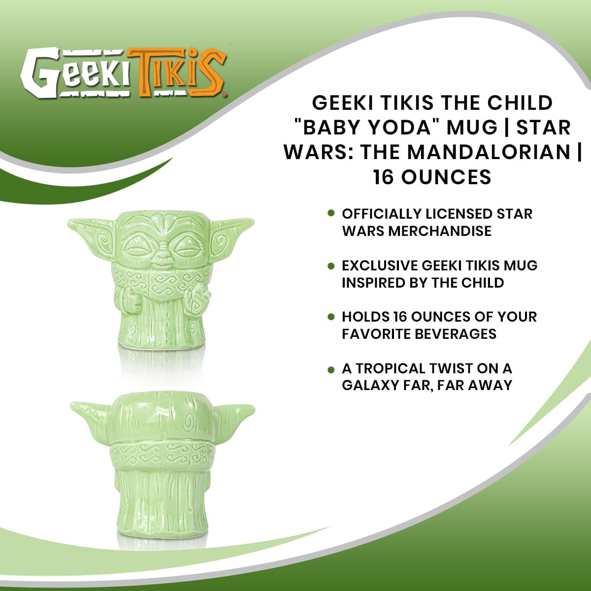 Geeki Tikis The Child "Baby Yoda" Force Pose Mug | Star Wars: The Mandalorian | 16 Ounces
