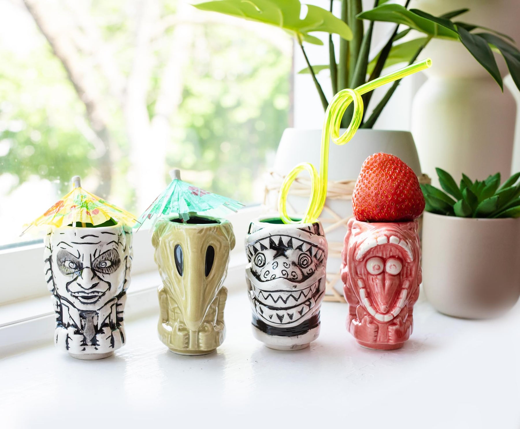 Geeki Tikis Beetlejuice Muglets 4-Pack | Beetlejuice, Sandworm, Adam, Barbara