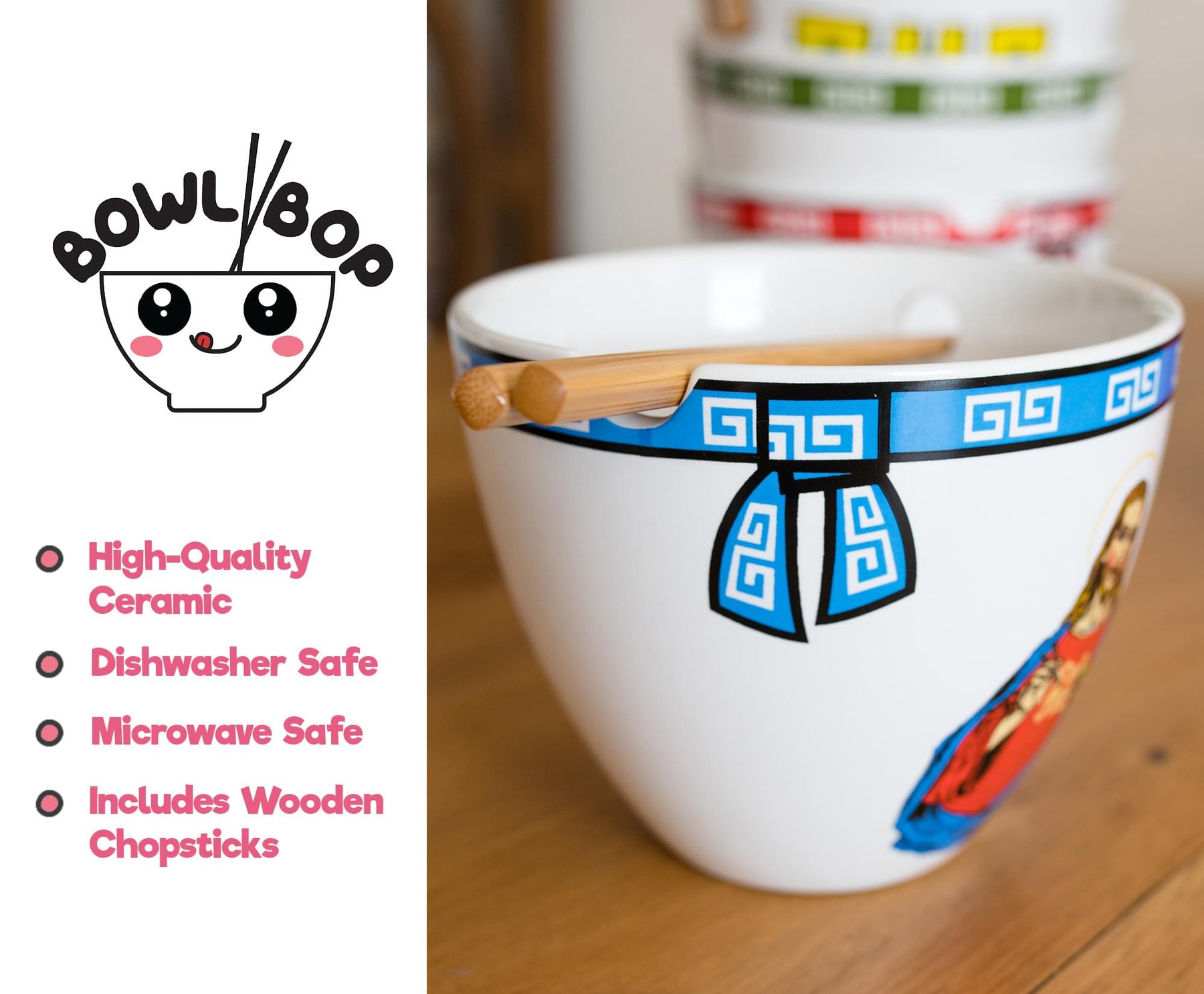 Bowl Bop Can I Get A Ramen? Japanese Dinnerware Set | 16-Ounce Bowl, Chopsticks