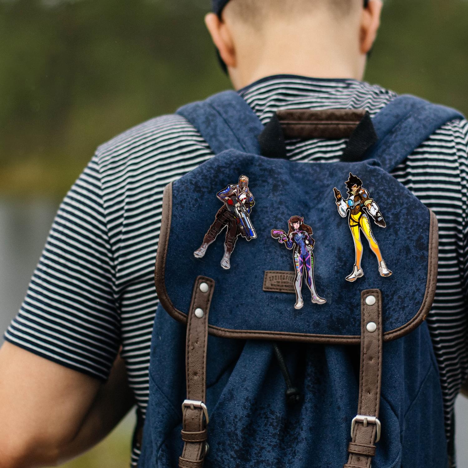 Overwatch Official Hero Pin Set | D. Va, Tracer, & Soldier 76 Pins | Set of 3