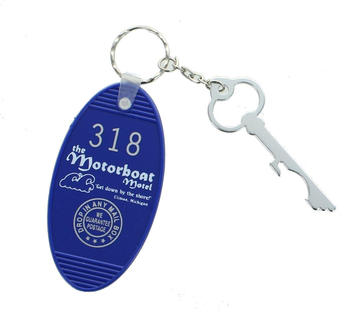 Retro Motel Key Fob - The Motorboat Motel Blue