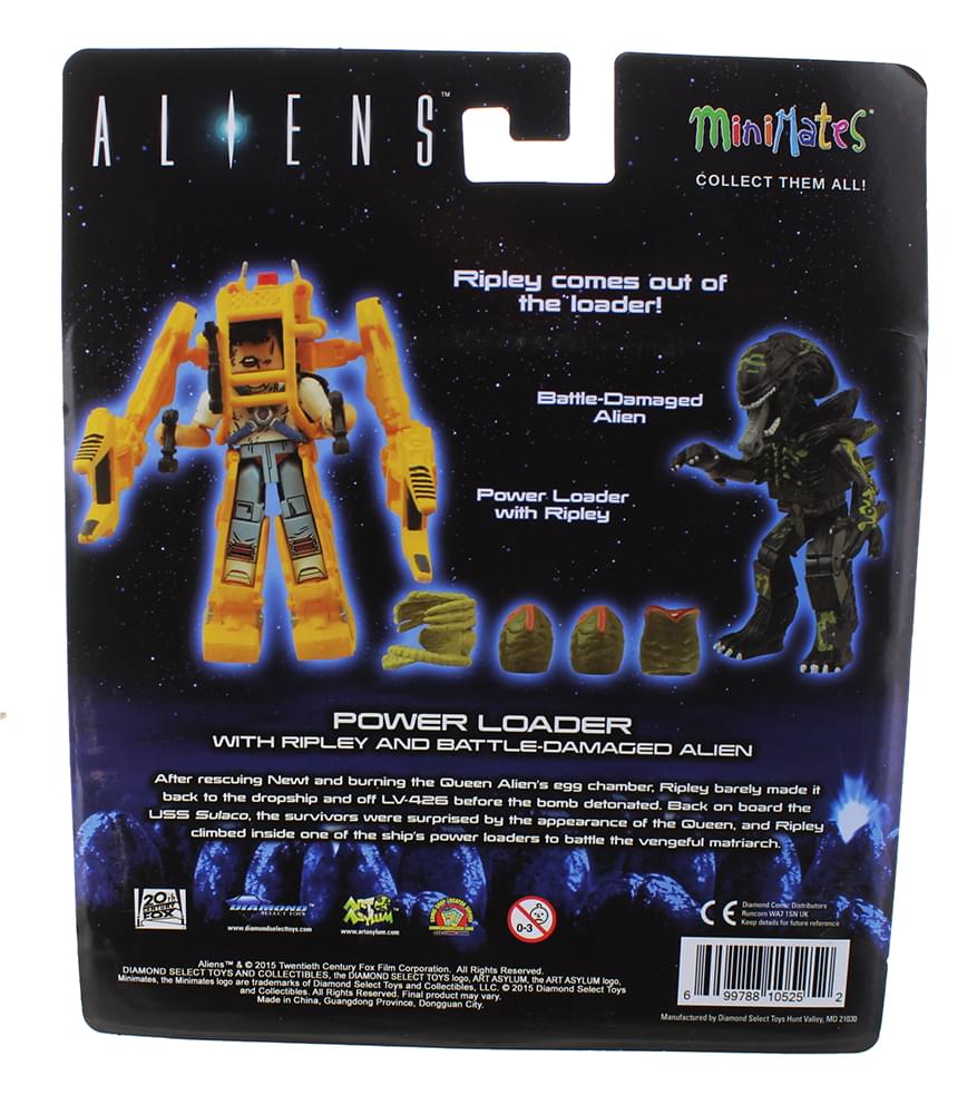 Aliens Deluxe Power Loader with Ripley & Battle-Damaged Alien Warrior Minimates